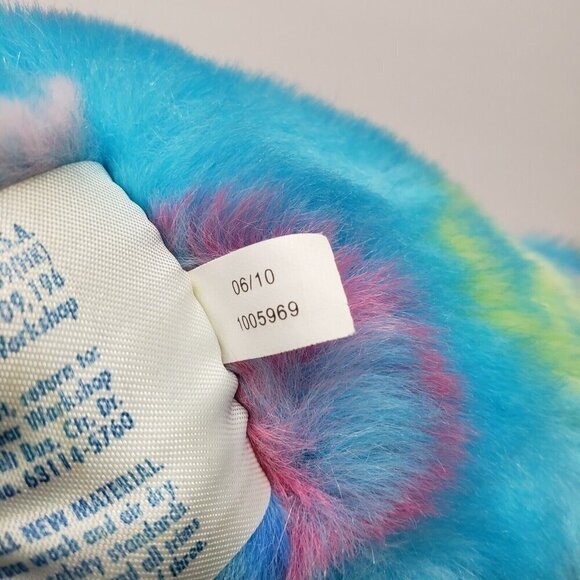 Build a Bear 14" Peace Signs Seated Light Blue Pink Bear Stuffed Animal Plush - Picture 5 of 5